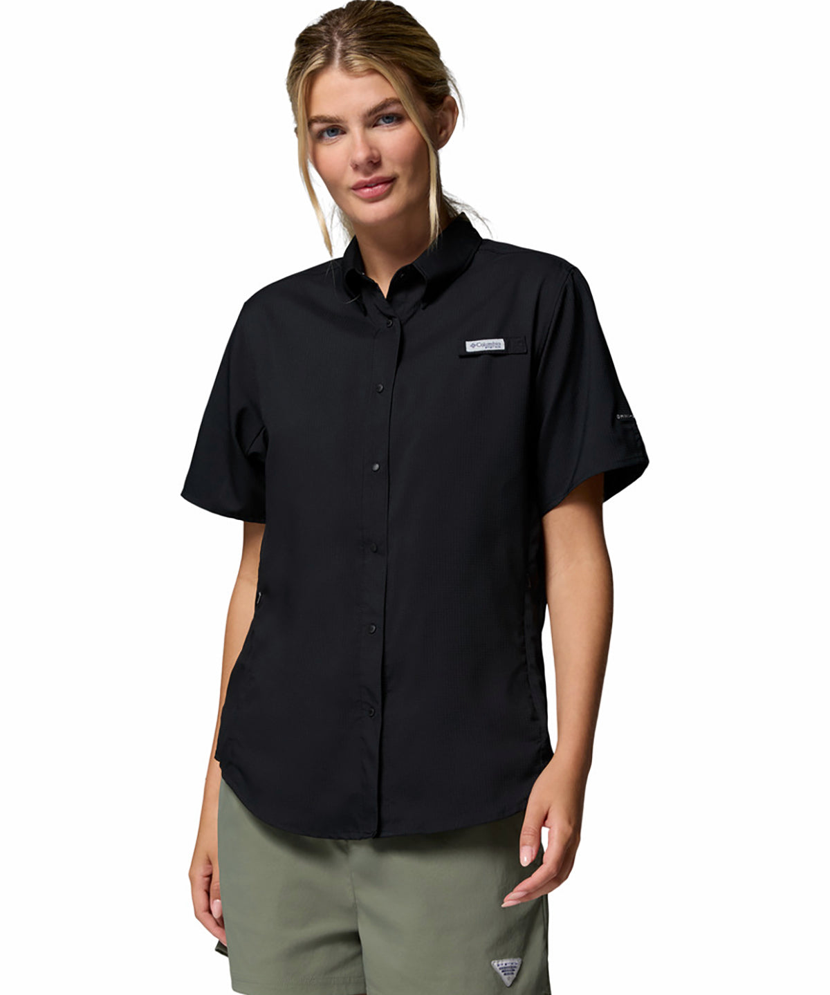 Blusa Para Mujer Manga Corta PFG Tamiami™ II Negra Vestuario