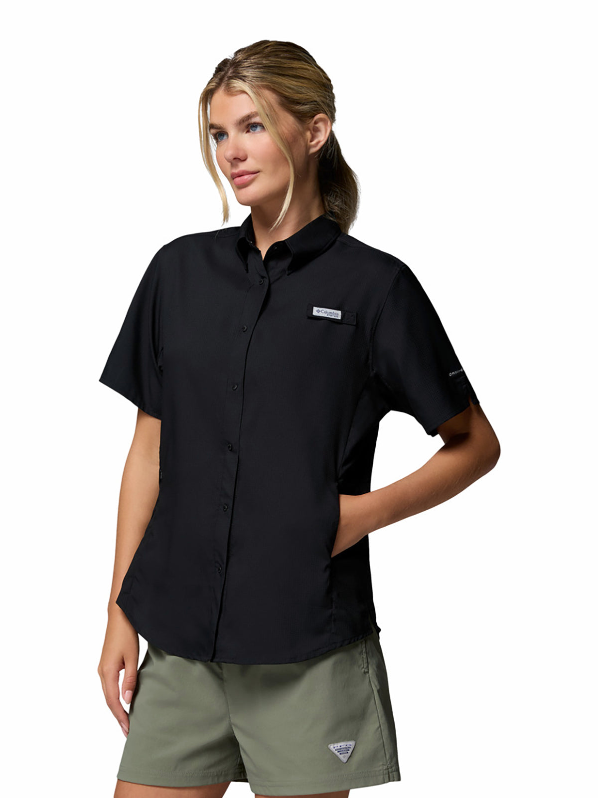Blusa Para Mujer Manga Corta PFG Tamiami™ II Negra Vestuario