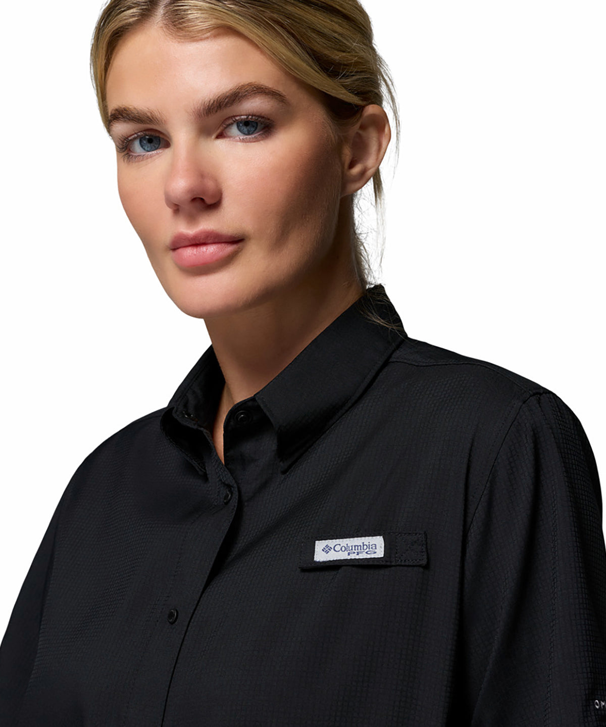 Blusa Para Mujer Manga Corta PFG Tamiami™ II Negra Vestuario