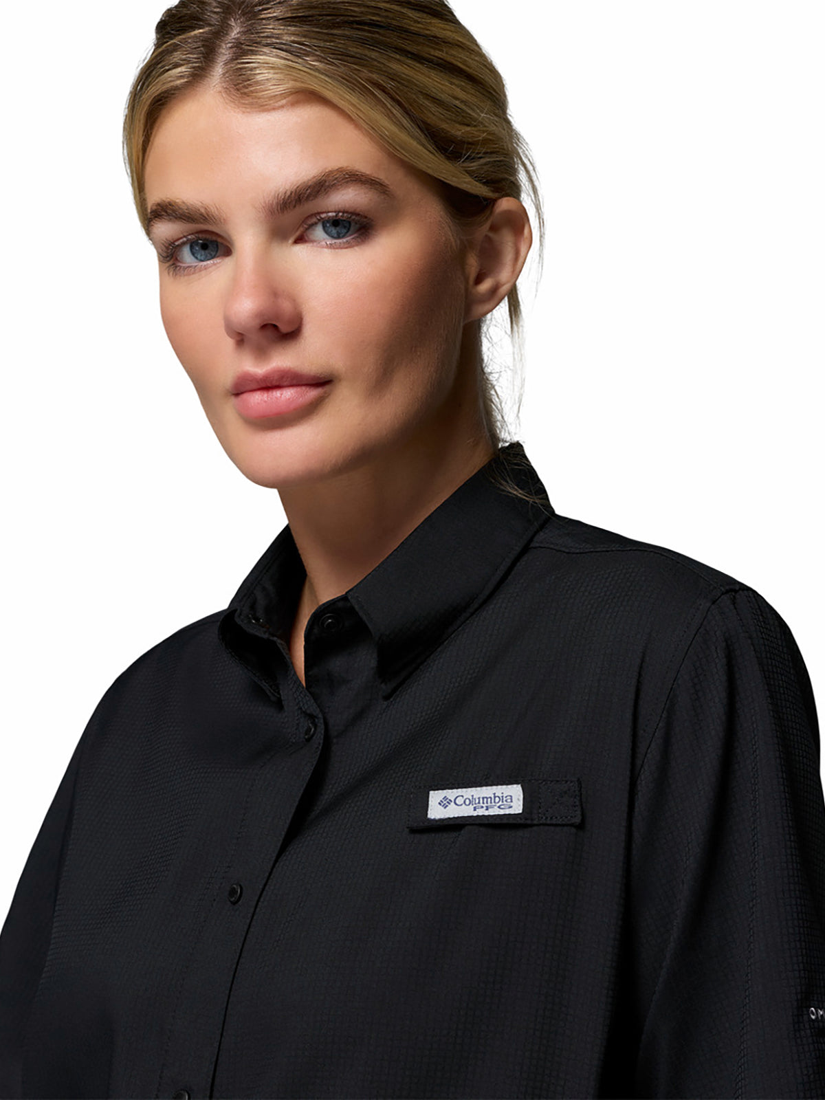 Blusa Para Mujer Manga Corta PFG Tamiami™ II Negra Vestuario