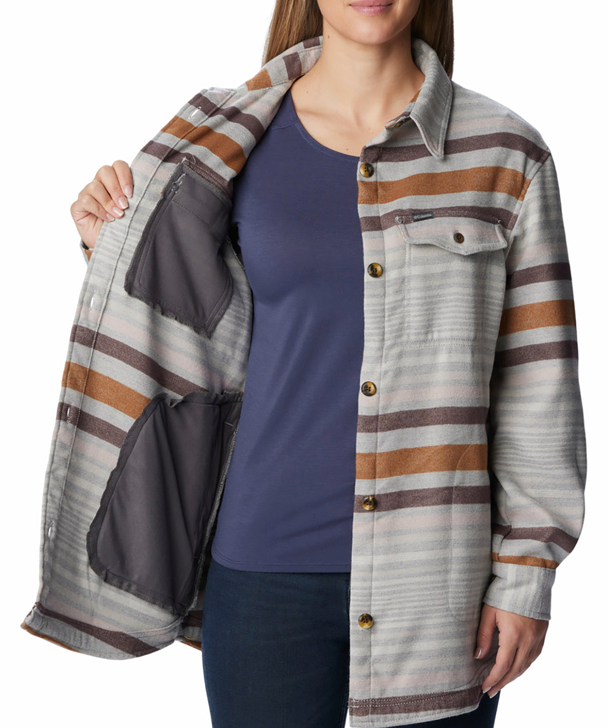 Polar Para Mujer Camisero Calico Basin™ Gris Columbia