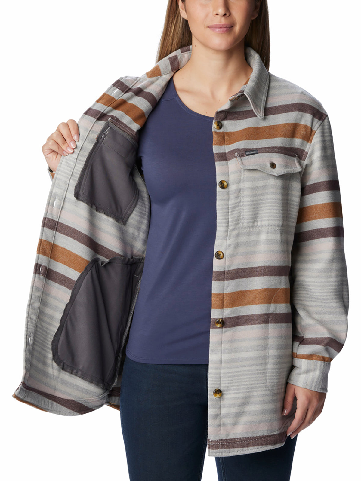 Polar Para Mujer Camisero Calico Basin™ Gris Columbia