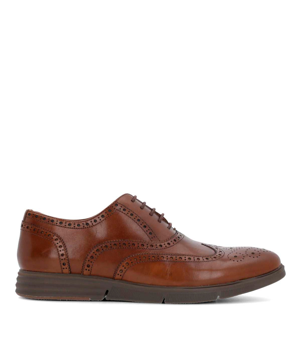 Zapato Para Hombre Cuero Wing Flex Café Hush Puppies