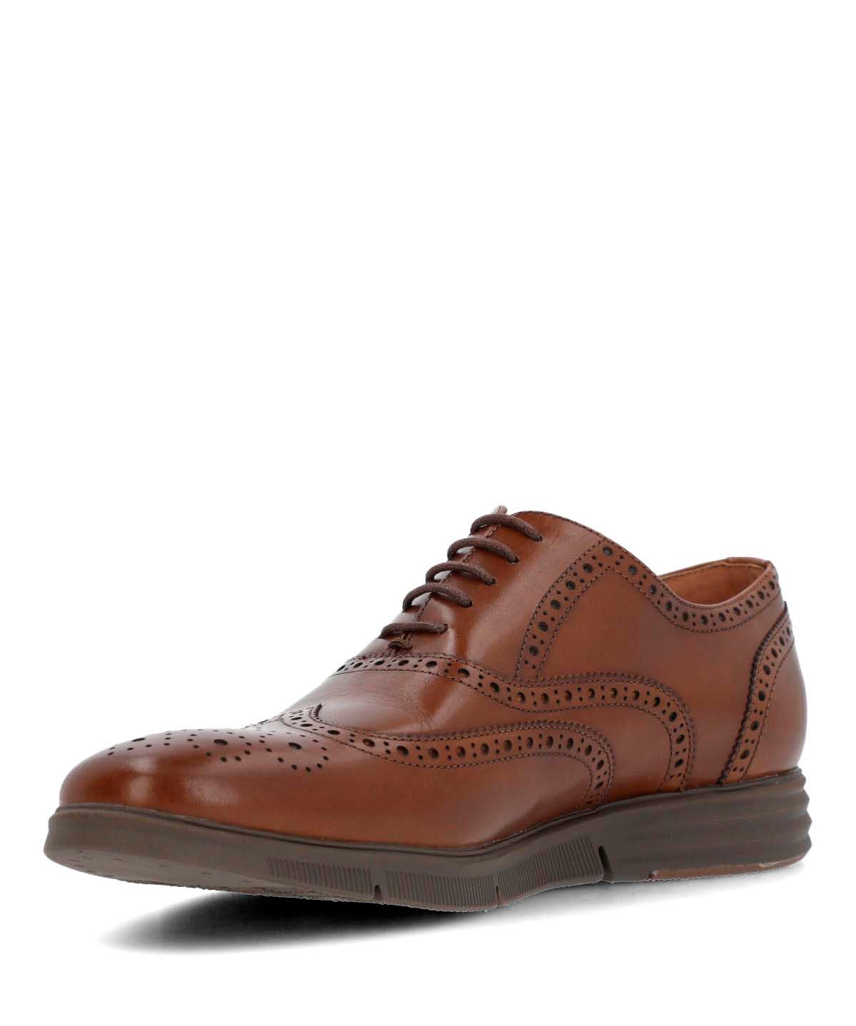 Zapato Para Hombre Cuero Wing Flex Café Hush Puppies