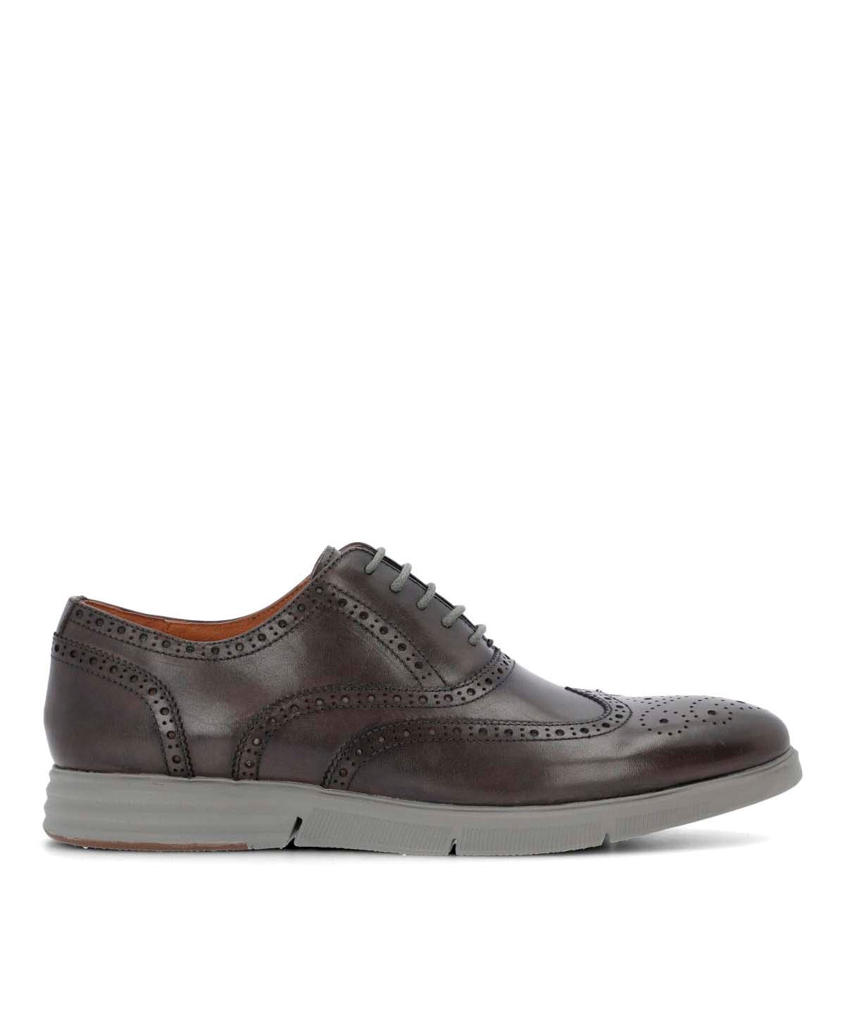 Zapato Para Hombre Cuero Wing Flex Gris Hush Puppies