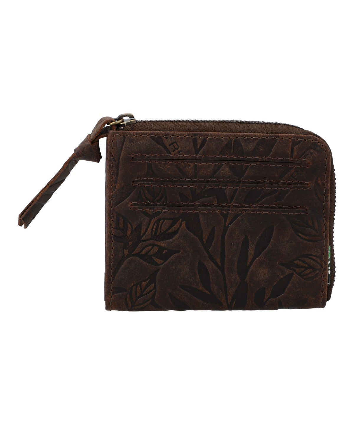 Billetera Para Mujer Cuero Hu Leaves Cardzip Marrón Rockford