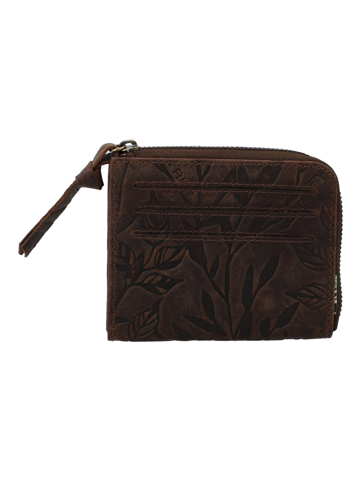 Billetera Para Mujer Cuero Hu Leaves Cardzip Marrón Rockford