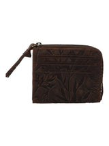 Billetera Para Mujer Cuero Hu Leaves Cardzip Marrón Rockford