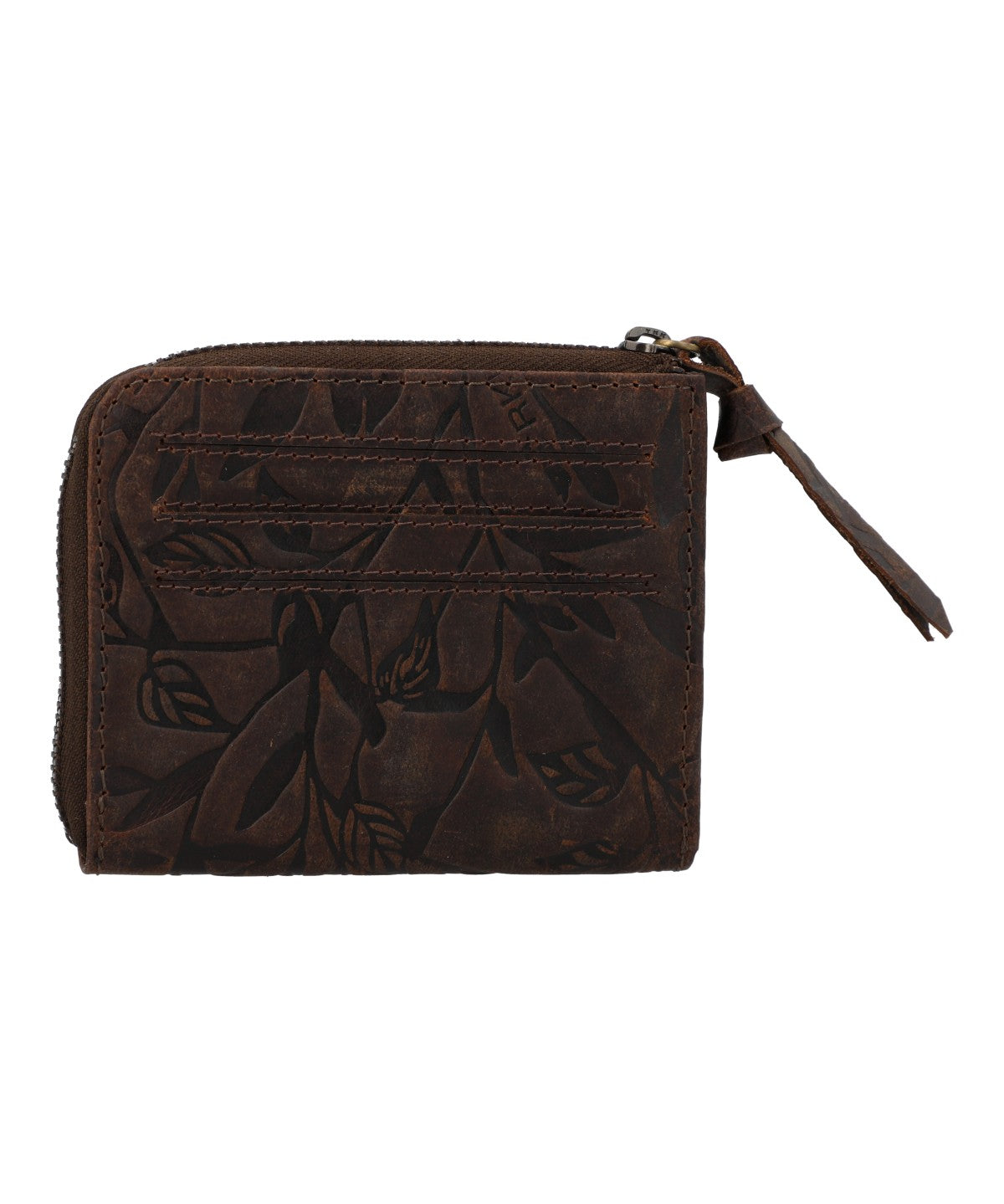Billetera Para Mujer Cuero Hu Leaves Cardzip Marrón Rockford