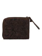 Billetera Para Mujer Cuero Hu Leaves Cardzip Marrón Rockford
