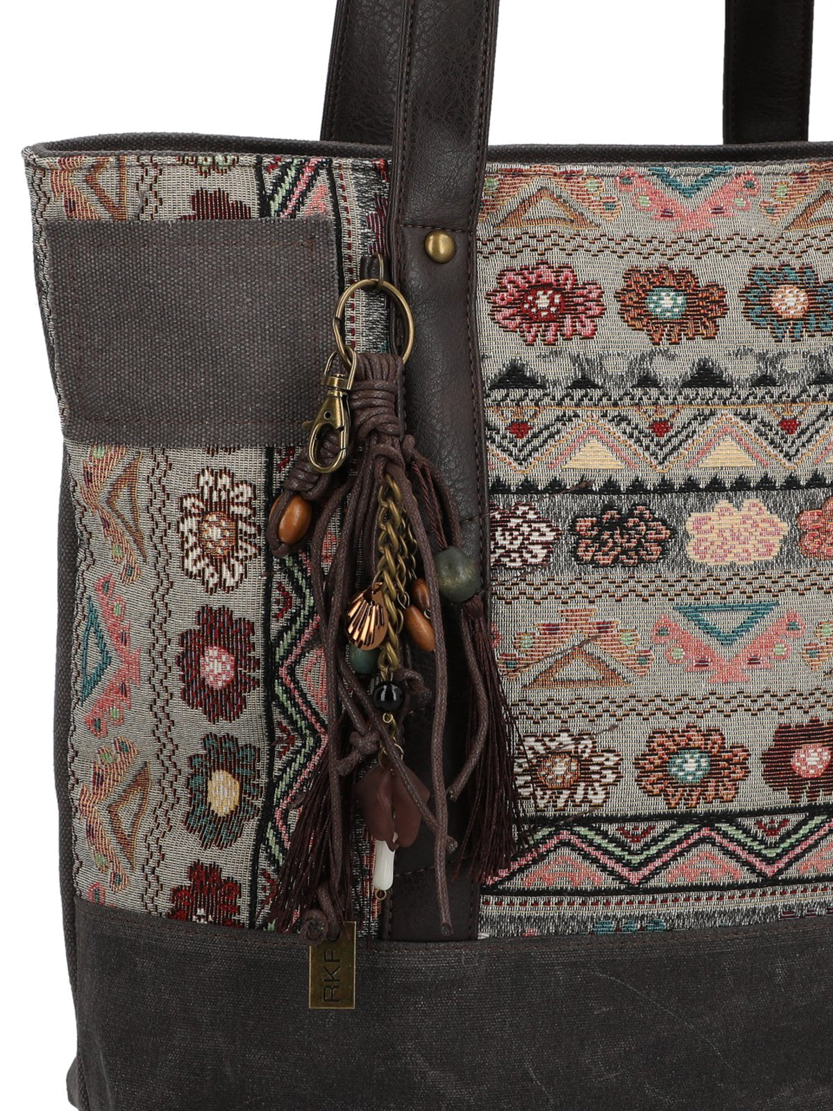 Cartera Para Mujer Textil Fauii Tote Gris Rockford